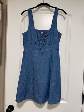 Old Navy Blue Denim Tie-Front Sundress